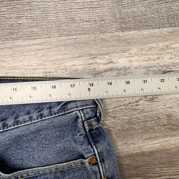 Levis 505 Red Tab Mid Wash Blue Mens 36x33 Regular Fit Straight Leg‎ Denim Jeans - Picture 6 of 10
